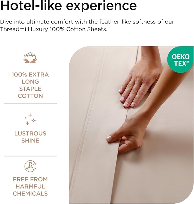 Threadmill Luxury 800 Thread Count Full Size 100% Cotton Sheets - Image 3