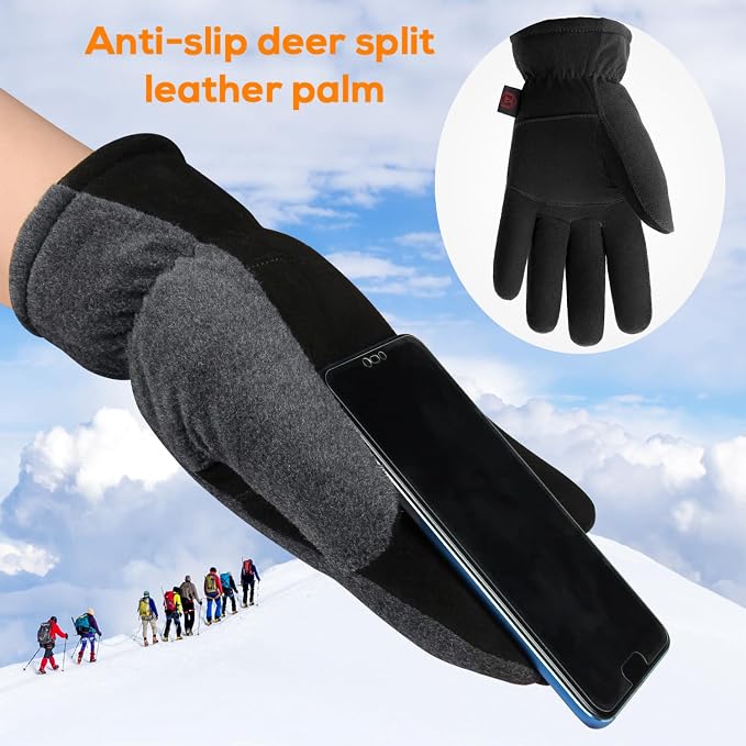 OZERO Winter Gloves for Men & Women: -30℉ Warm Thermal Running Cycling and Work - Image 3
