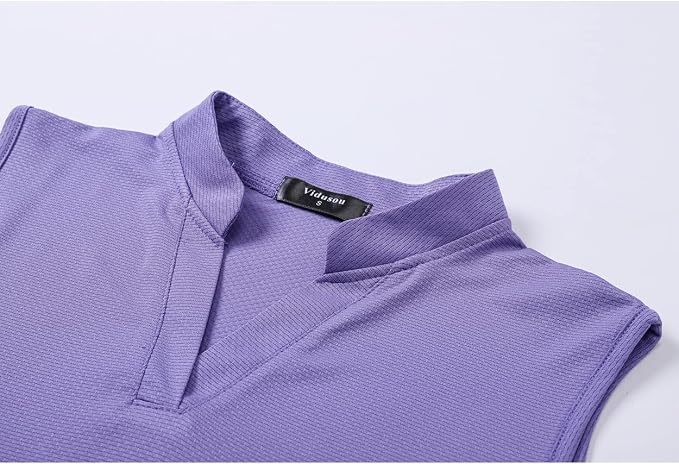 Womens Sleeveless Golf Polo Shirts Lightweight Tennis Sport Tops - Image 3