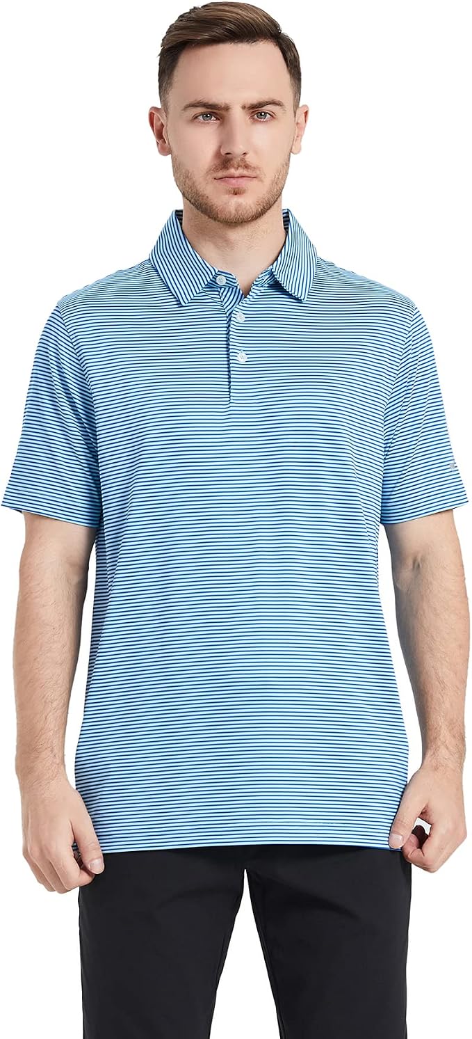 Golf Shirts for Men Dry Fit Short Sleeve Print Performance Moisture Wicking - Image 2
