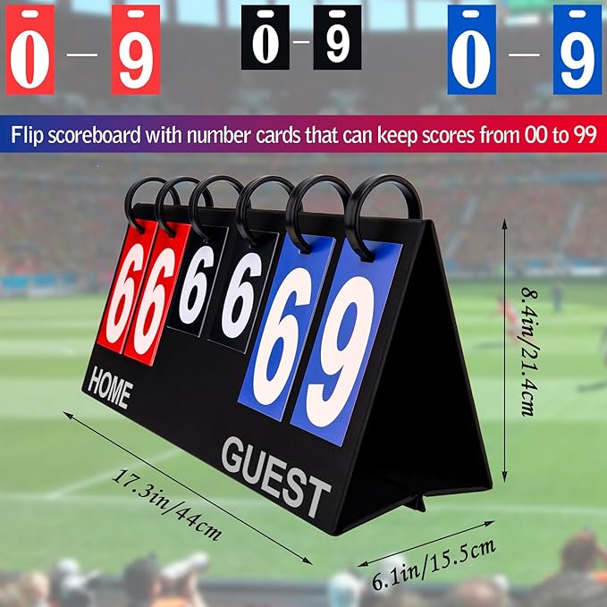 Flip Scoreboard Tabletop Score Flipper, Football Portable Scoreboard, Flip - Image 2
