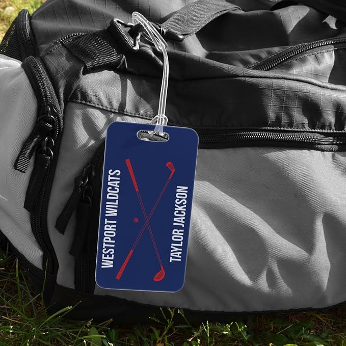 ChalkTalkSPORTS Golf Luggage & Bag Tag | Personalized Crossed Golf Clubs | - Image 5