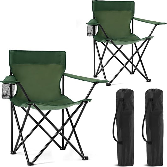 2 Pack Portable Camping Chairs Folding Lawn Chair Outdoor Lightweight Beach by Canpsky