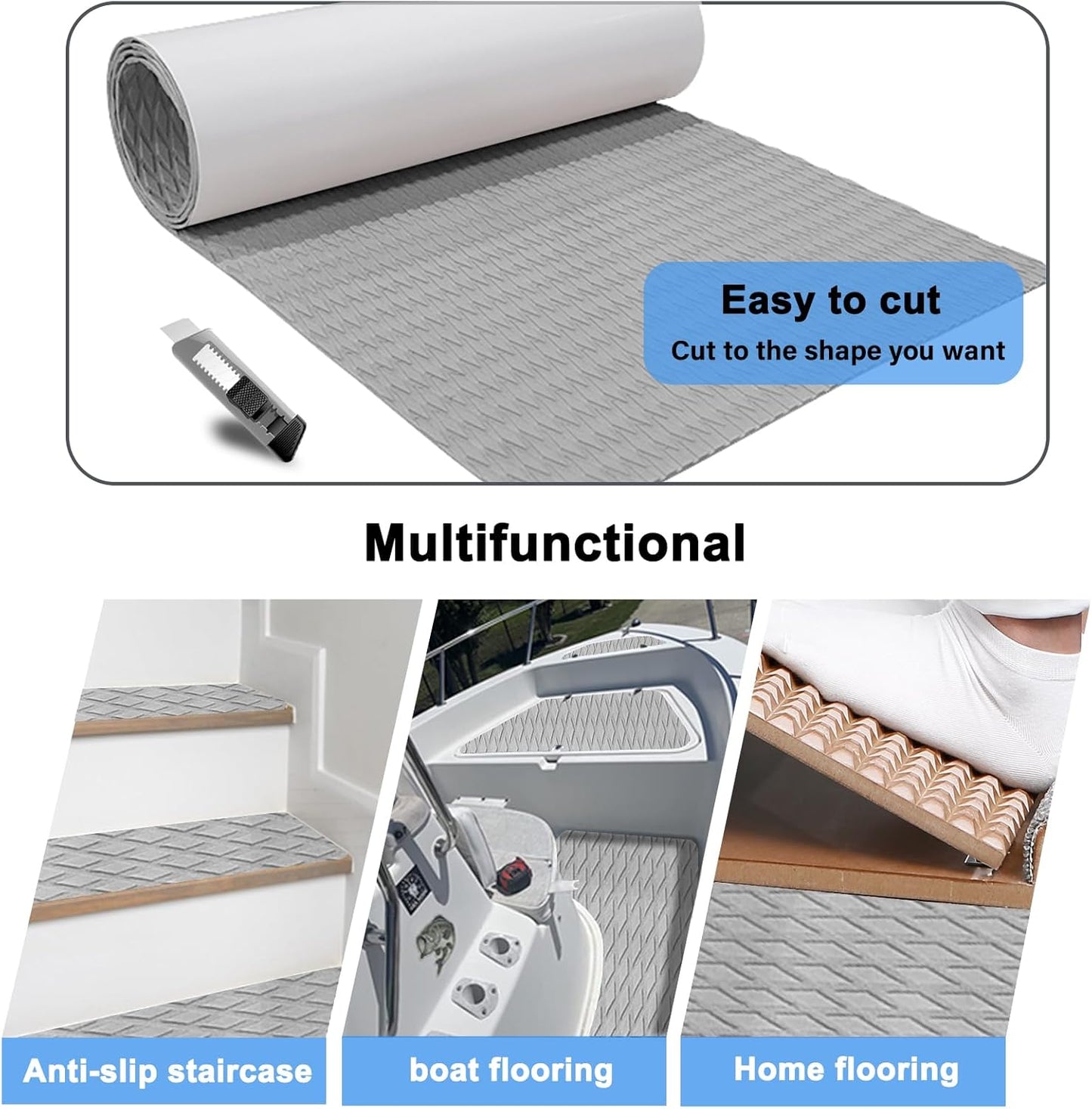 HZshark EVA Foam Boat Decking Sheet Universal DIY Surfboard Traction Pad Non-Slip Grip Mat Trimmable Sheet for Kayak RV Yacht Pool Skateboard Skimboard Step Green Yellow Orange Blue Dark Grey Black