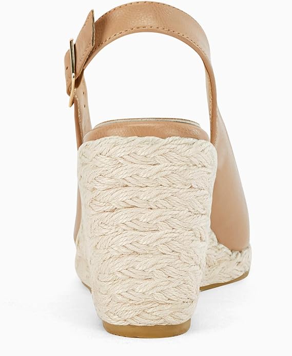 Womens Espadrilles Wedge Sandals Closed Toe Slingback Wedges Pumps Platform - Image 3