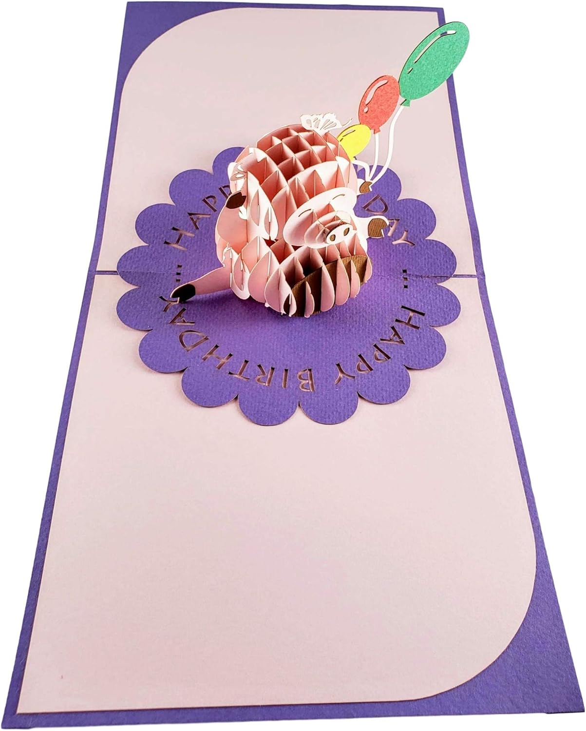 iGifts And Cards Cute Happy Pig Balloons Birthday 3D Pop Up Greeting Card - Awesome, Fun, Cool, Best Wishes, Unique, Funny, Celebration, Son, Daughter, Best Friend, BFF, Congratulations, Wow