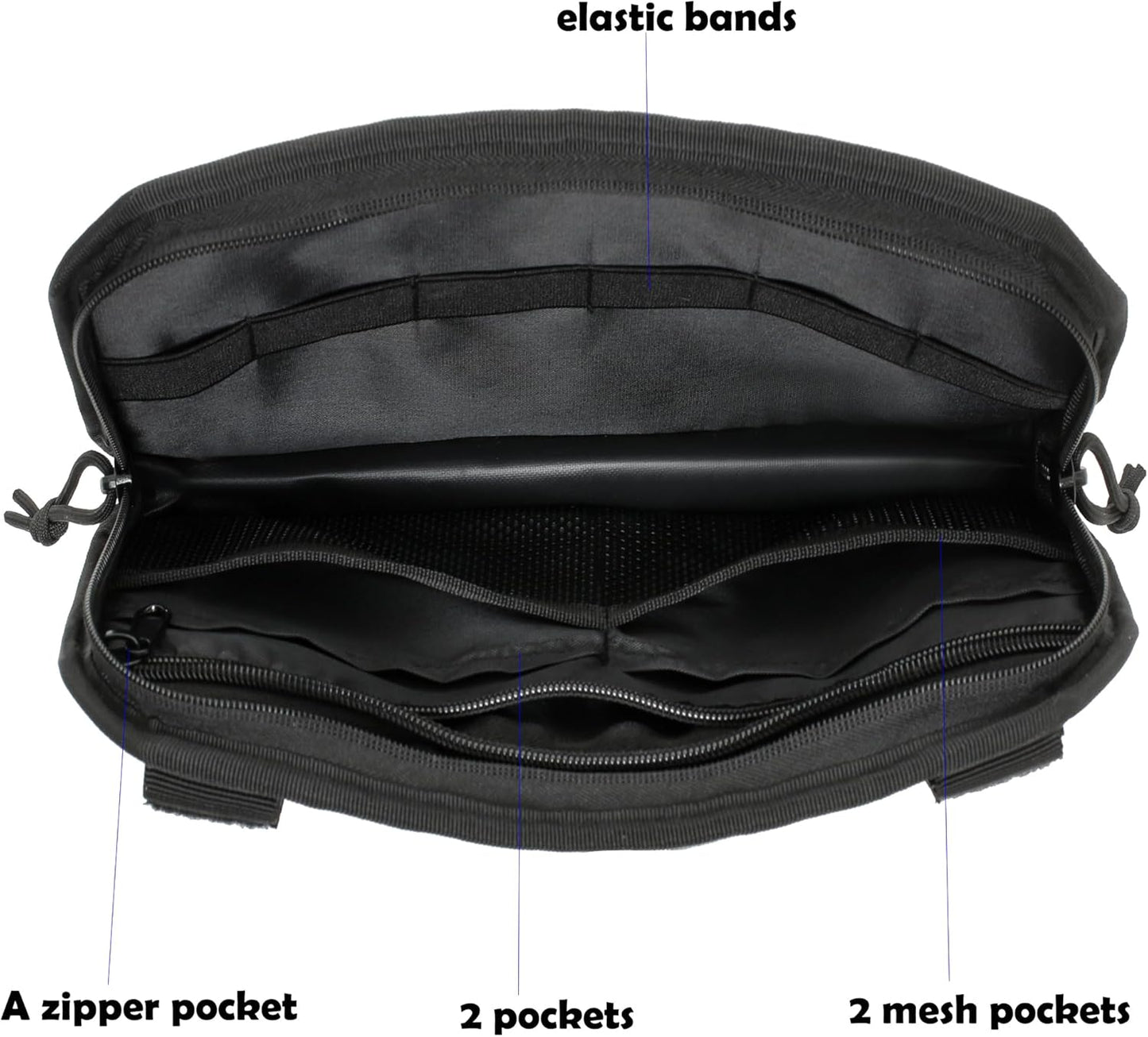 1000D Molle Car Sun Visor Organizer with Glasses Clip - Multi-Pocket Tactical Car Sunshade Storage Pouch Holder Molle Panel for Cars, SUVs & Trucks