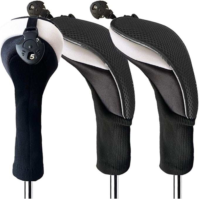 FINGER TEN Golf Club Head Covers Woods Hybrids 1/2/3/4 Pack, Headcovers Men by FINGERTENSport