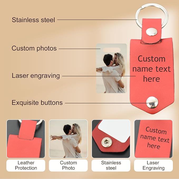 Custom Keychains with Picture Personalized Photo Logo Text Customized Key Chain - Image 4
