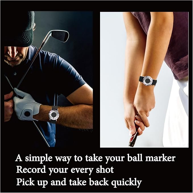 Golf Ball Marker with Carbon Fiber Ball Marker Bracelet, Golf Accessories - Image 2