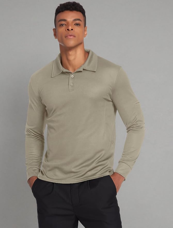 Deyeek Men's Polo Shirts Long Sleeve Golf Polo Shirts - Image 6