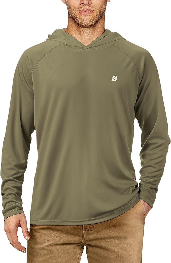 Roadbox UPF 50+ Fishing Shirts for Men, Long Sleeve UV Sun Protection Hoodie by Roadbox