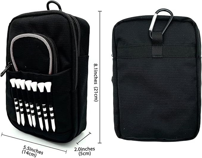 Golf Ball Pouch, Tee Organizer Bag Accessory Clip, Holder - Image 2