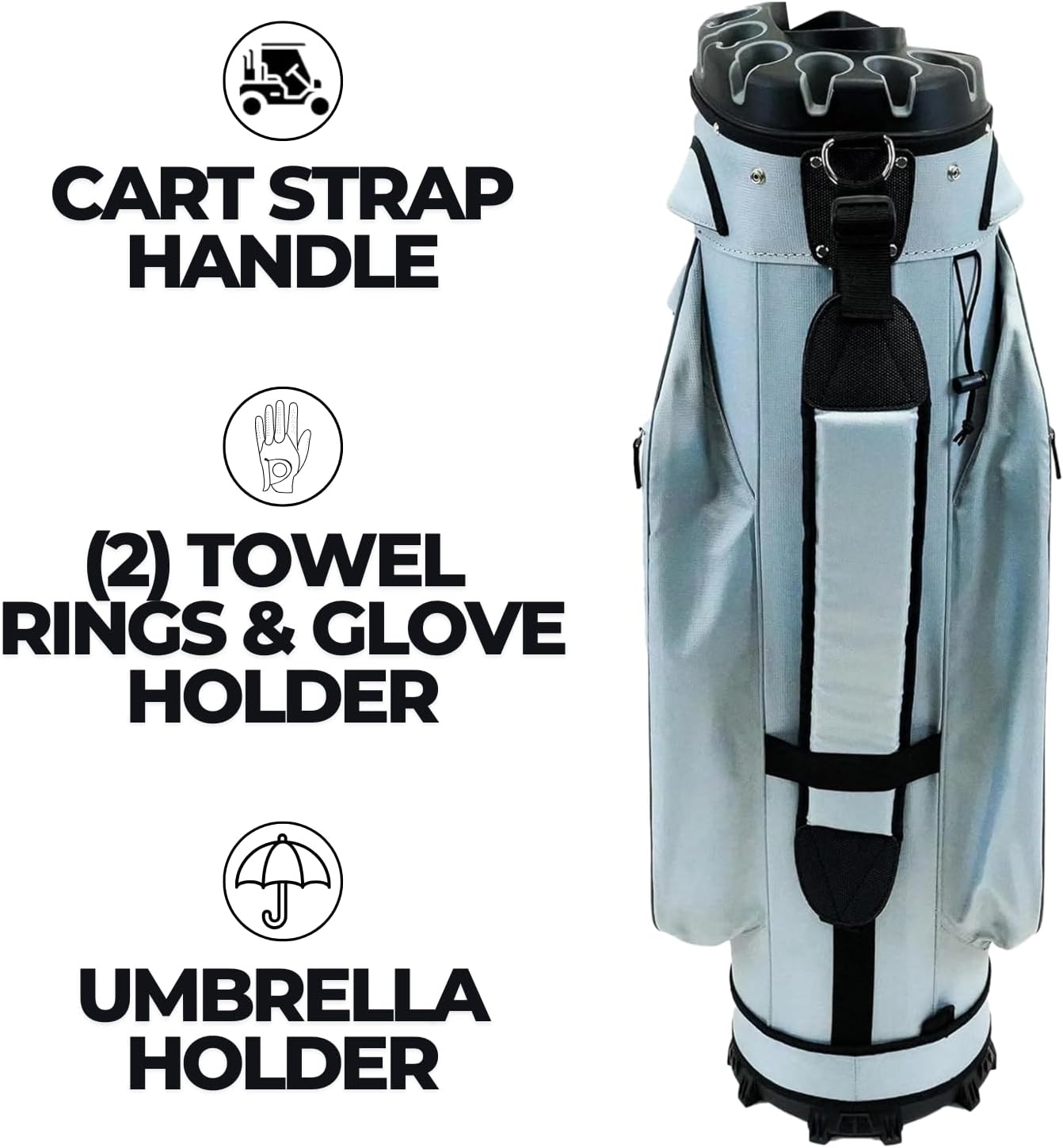 Izzo Vault Golf Cart Bag - Quiet-Lock 14 Way Club Divider