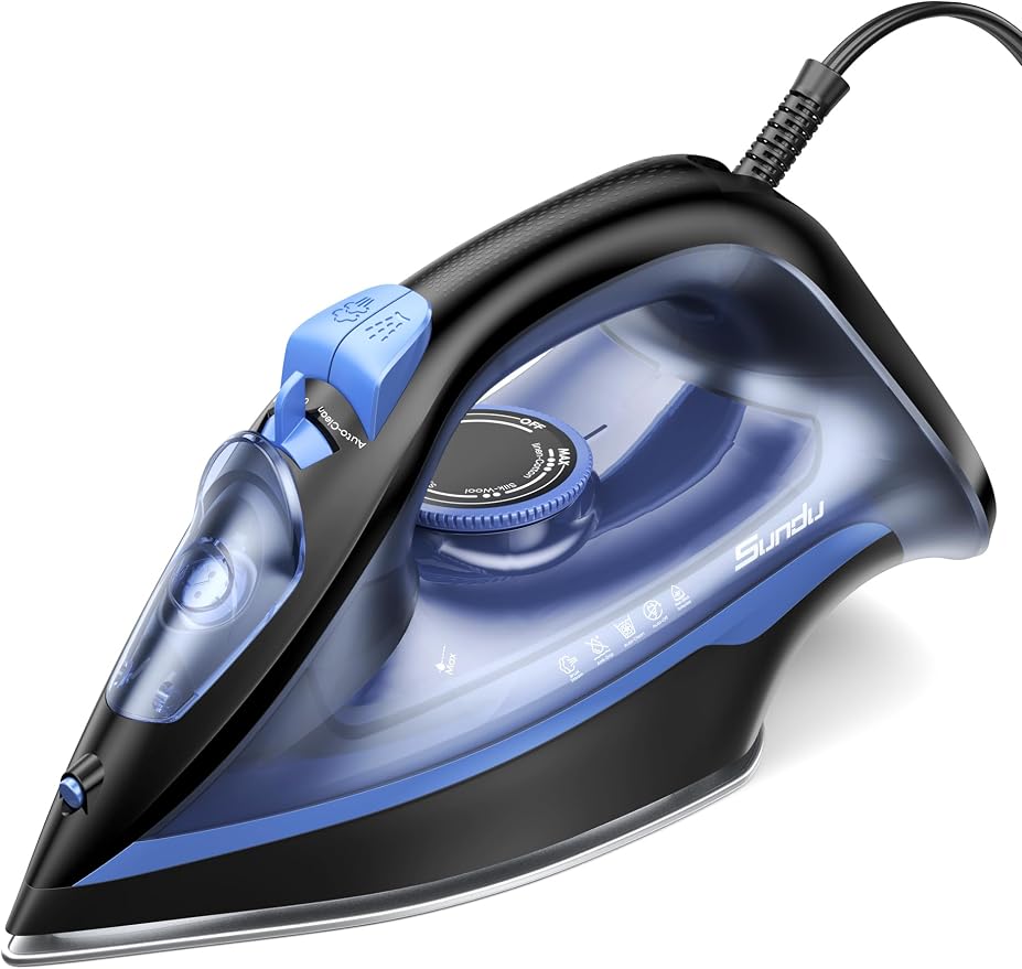 Iron Steamer for Clothes, Ceramic Soleplate, 500 Microsteam Holes, Powerful by Sundu