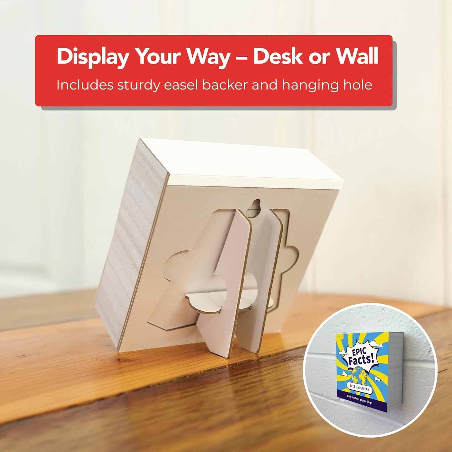 2026 Epic Facts Daily Desktop Calendar | Day To Day Tear Off Calendar with 365 Interesting Mental Floss Facts for Everyday of the Year, Fun Box Calendar Gift For Men or Women, Christmas Stocking Stuffer Gift for Home or Office