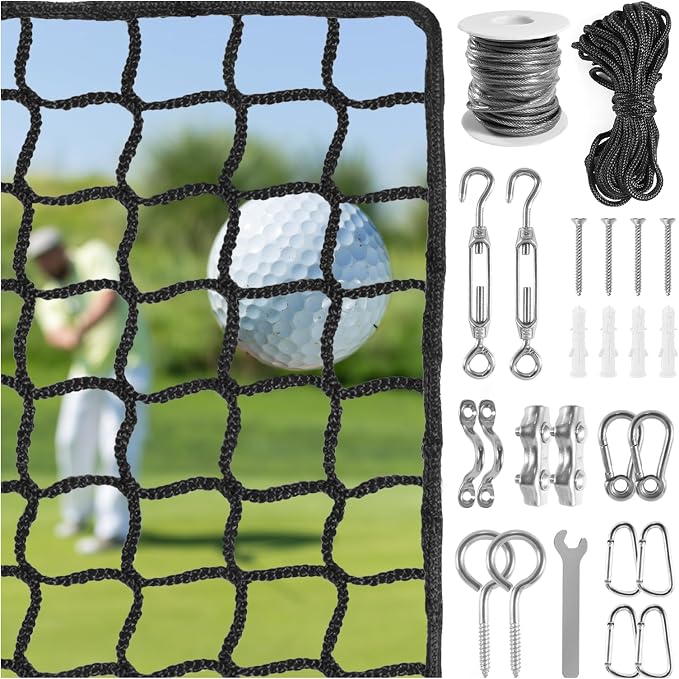 NQB Golf Practice Net with Steel Hanging Kit & Nylon Rope, Hitting Net by NQBSportNet