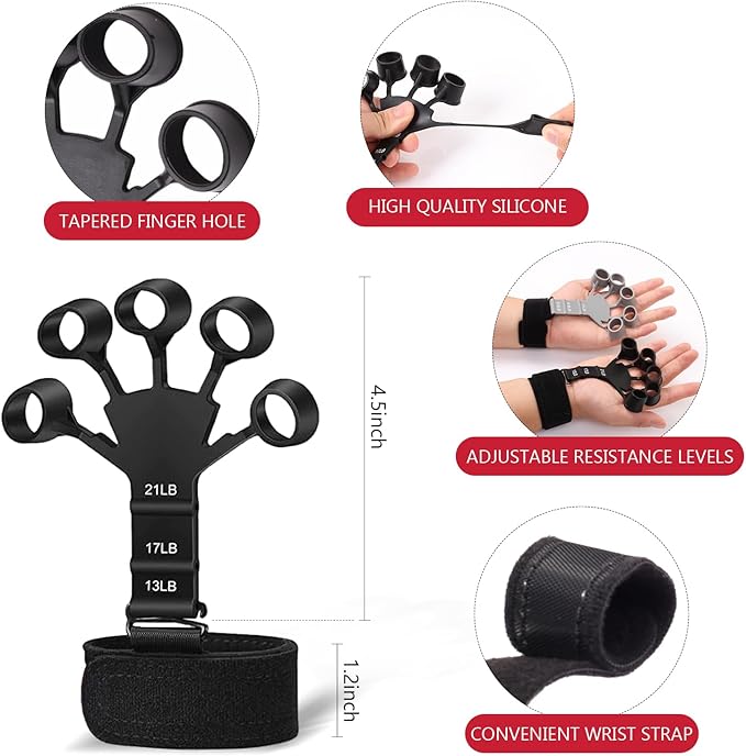 13 PCS Grip Strength Trainer Kit, Hand Gripper Strengthener, Forearm - Image 4