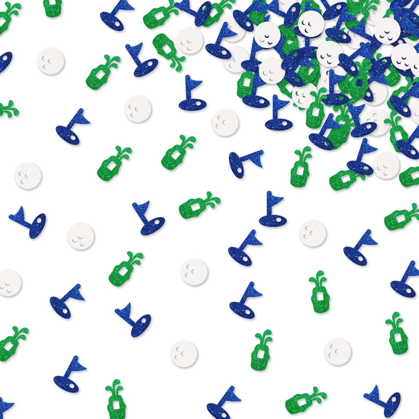 120pcs Golf Confetti, Golf Party Table Confetti, Green&Blue Glitter Golf Ball Table Scatter for Baby Shower, Golf Themed Gender Reveal/Kids Birthday Party Decoration