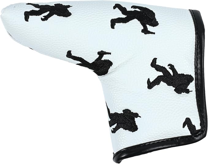 Golf Club Headcover, Premium Leather Embroidery Mallet Putter Cover Blade Head - Image 4