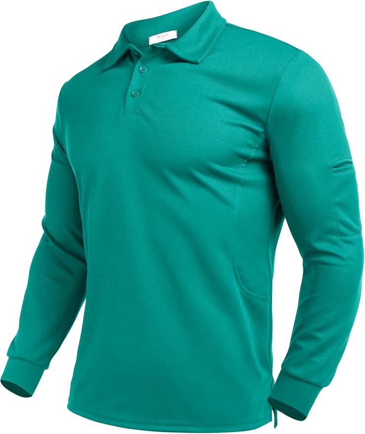 Deyeek Men's Polo Shirts Long Sleeve Golf Polo Shirts by Deyeek