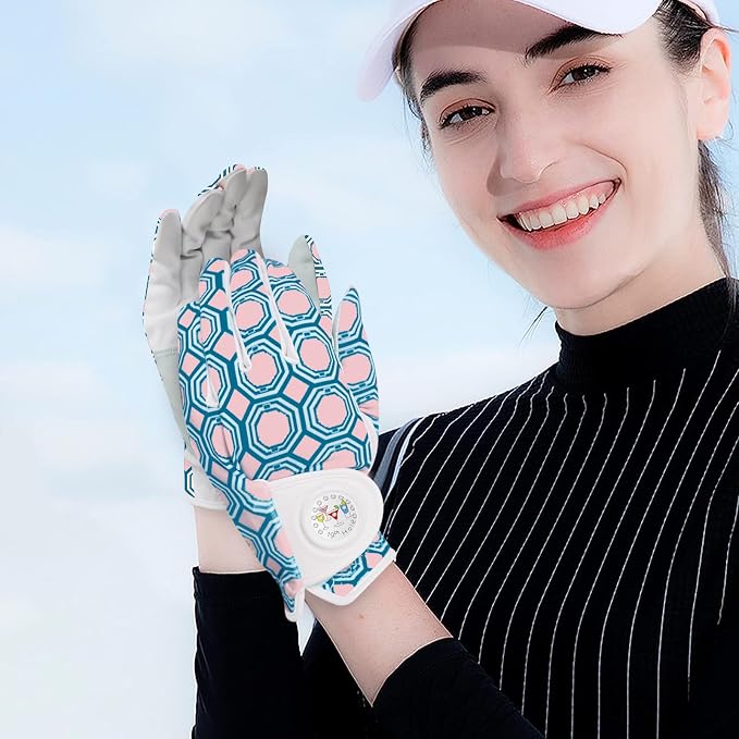 Golf Gloves Women with Ball Marker 2 Pack, Right Handed Golfer Left Hand - Image 7