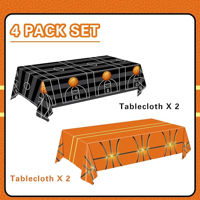 4 Pieces Basketball Tablecloth - Image 2