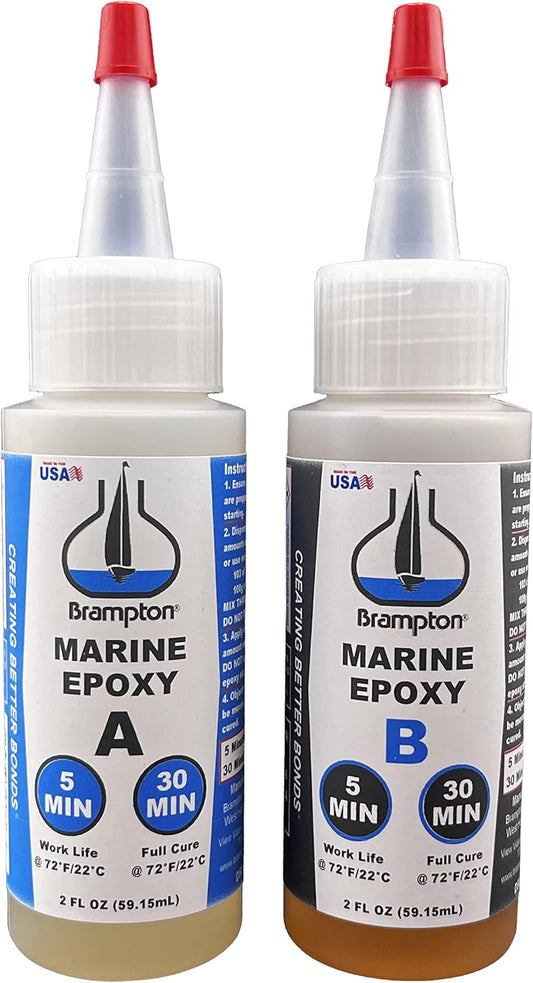 Brampton Marine Epoxy Strong Bonding for Boat Repair - Bonds in 30 Minutes, Water Resistant, 4 Ounces