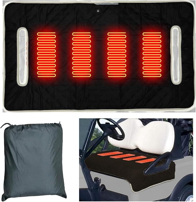 Heated Golf cart seat Cover, 3 Heating Levels and 4 Heating Zones, All-Weather by Unknown