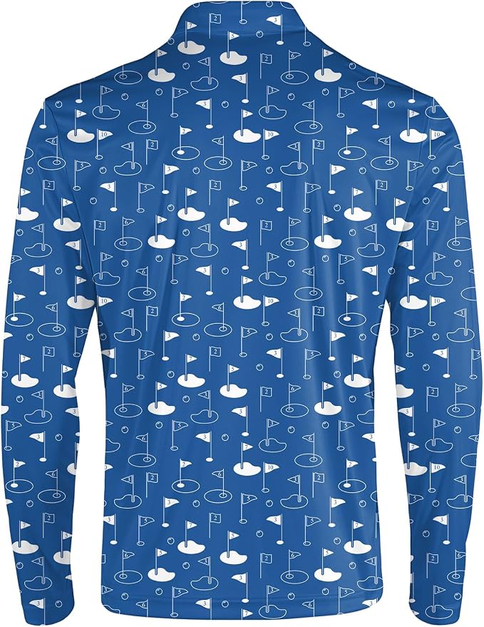 Men's Long Sleeve Golf Shirt Quick Dry 3 Button Work Fishing Outdoor Casual - Image 4