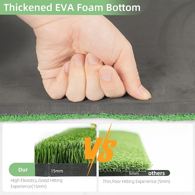Golf Hitting Mat Indoor Outdoor, 5 * 4ft Thickened Golf Practice Mat - Image 5
