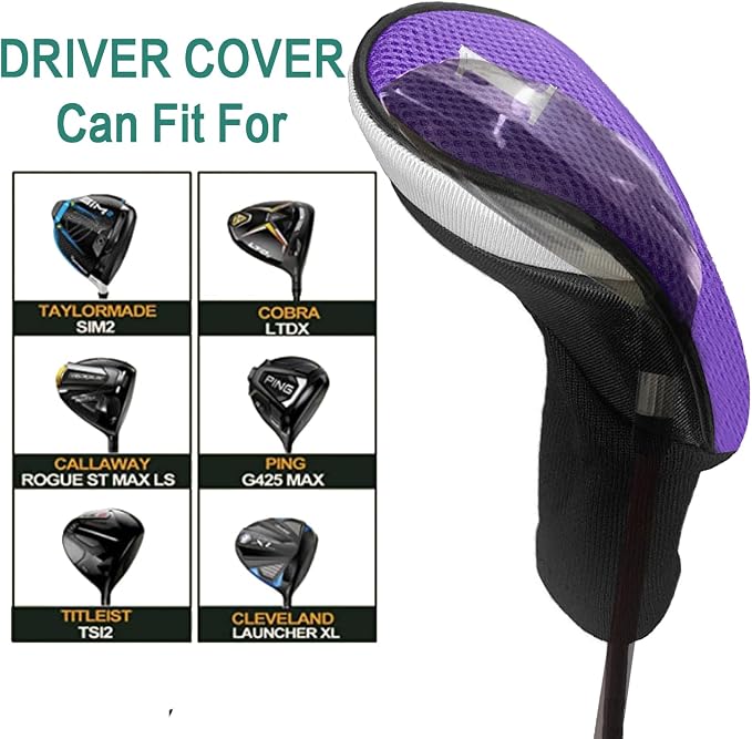 Golf Club Head Covers for Woods and Driver Hybrids Fairway Value Pack - Image 5