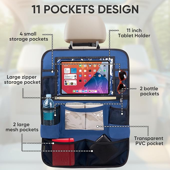 BALEINE Backseat Car Organizer, Back Seat Car Organizers and Storage, Kick Mats - Image 2
