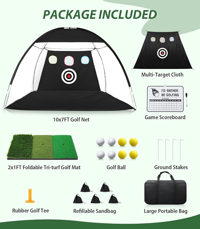 Golf Net, 10x7ft Golf Hitting Aid - Image 7