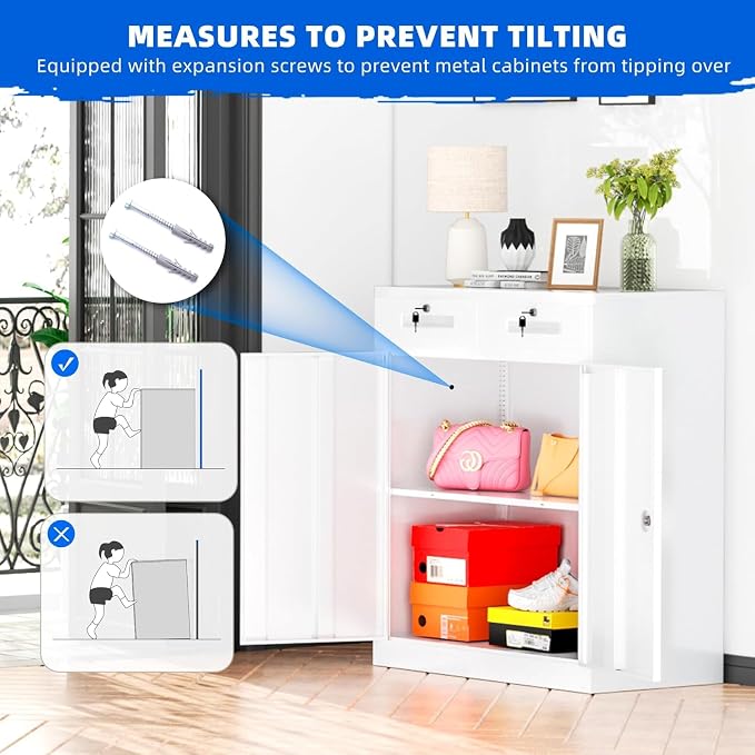 INTERGREAT Metal Garage Storage Cabinet, Small Steel Cabinet - Image 7