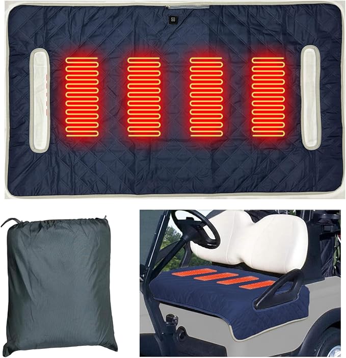Heated Golf cart seat Cover, 3 Heating Levels and 4 Heating Zones, All-Weather by Unknown