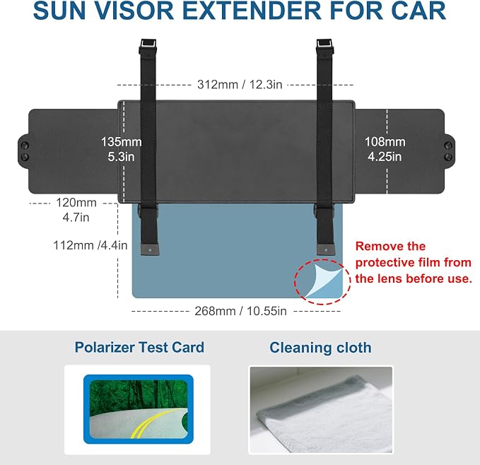 Veharvim Sun Visor Extender for Car, Car Visor Extender Sun Blocker, Visor - Image 6