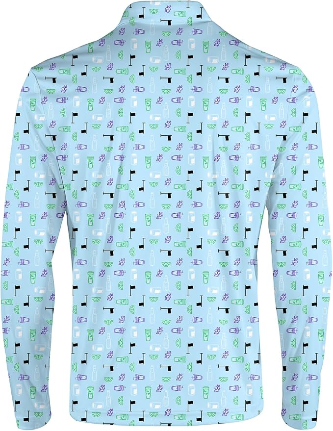 Men's Long Sleeve Golf Shirt Quick Dry 3 Button Work Fishing Outdoor Casual - Image 4