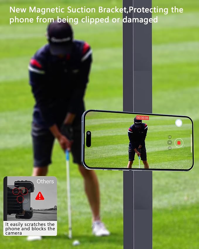 Magnetic Golf Cart Phone Holder：360 ° Rotatable Anti Shake Alloy Phone Mount - Image 3