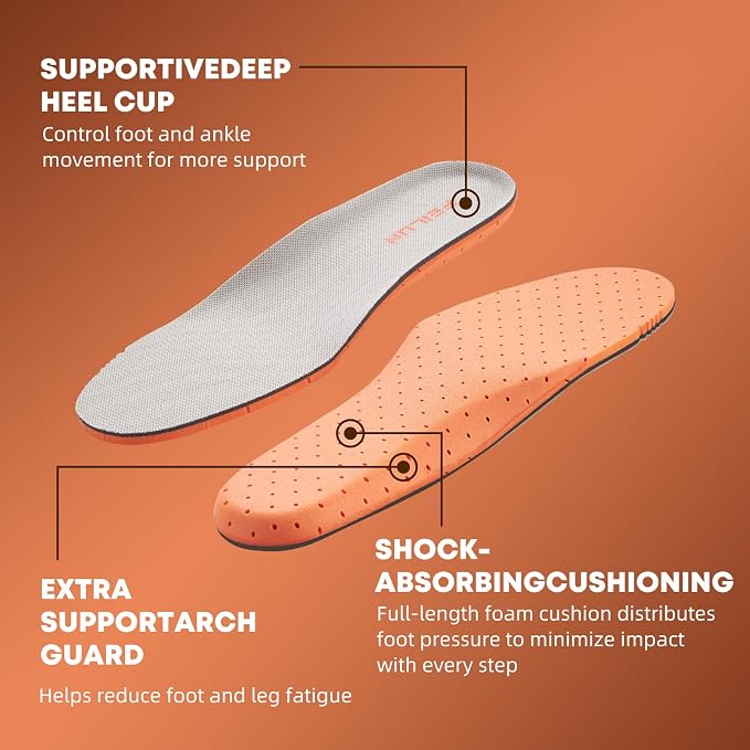 Shoe Inserts for Men and Womem Sport Shoe Insoles Memory Foam Insoles Excellent - Image 2