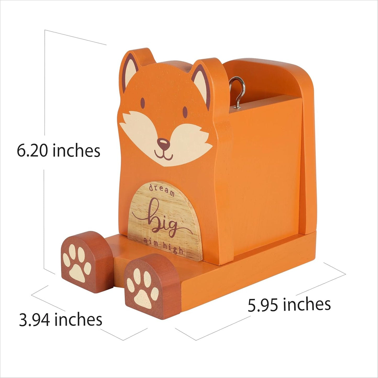 I'm Solid Wood Multipurpose Eyeglass Phone Pen & Pencil Holder Stand Stationery Desk Box Organizer Accessories Decor, Cute Home Office Desktop Decoration Birthday Graduation Gifts Fox Gifts (Fox)