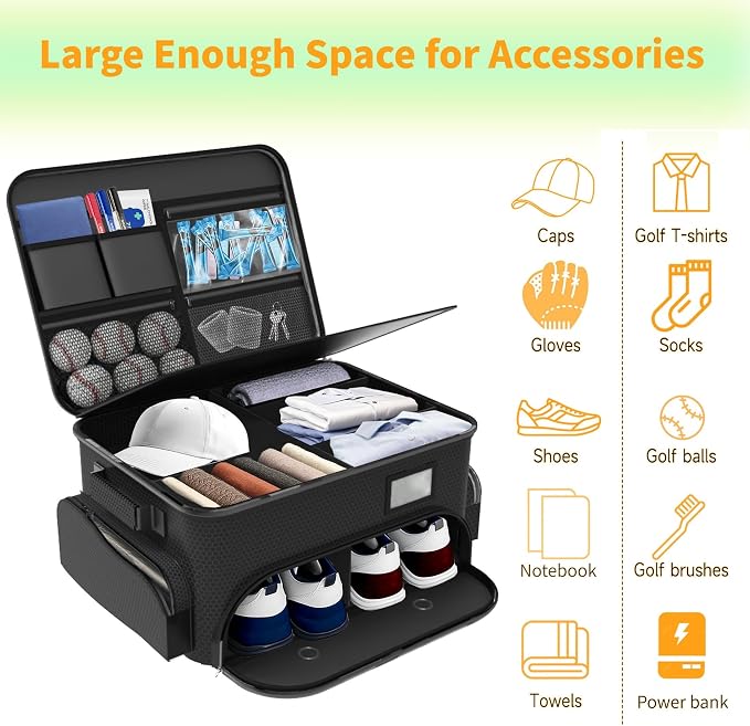 WALMANN Golf Trunk Organizer – Large 2-Layer Storage Bag - Image 4