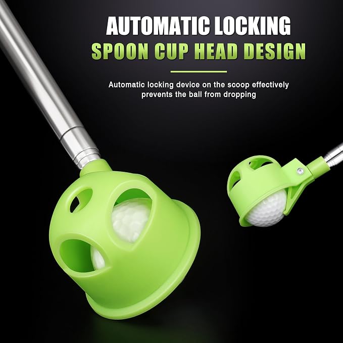 Golf Ball Retriever for Water，9Ft/12Ft/14.5Ft/16.3Ft Telescopic Stainless Steel - Image 2