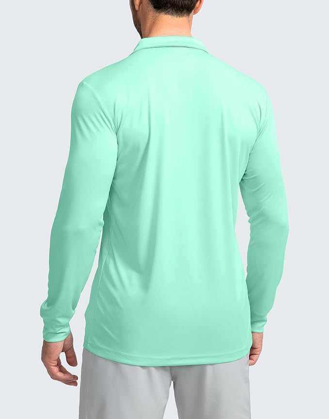 Men's Polo Shirt Long Sleeve Golf Shirts Lightweight UPF 50+ Sun Protection - Image 2