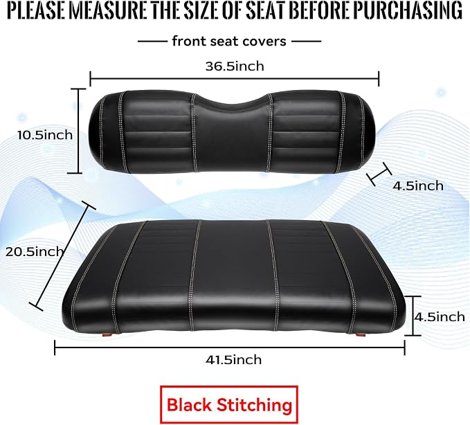 Golf Cart Seat Covers fits Club Car Precedent/DS/EZGO RXV/TXT/Yamaha Front Rear - Image 2