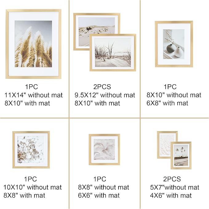 ArtbyHannah Gallery Wall Frame Set, 8 Pack Picture Frames Collage Wall Decor - Image 5