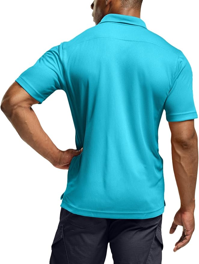 CQR Men's Polo Shirts, Tactical Short Sleeve Golf Performance Shirts, - Image 3