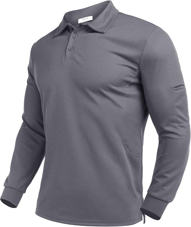 Deyeek Men's Polo Shirts Long Sleeve Golf Polo Shirts by Deyeek