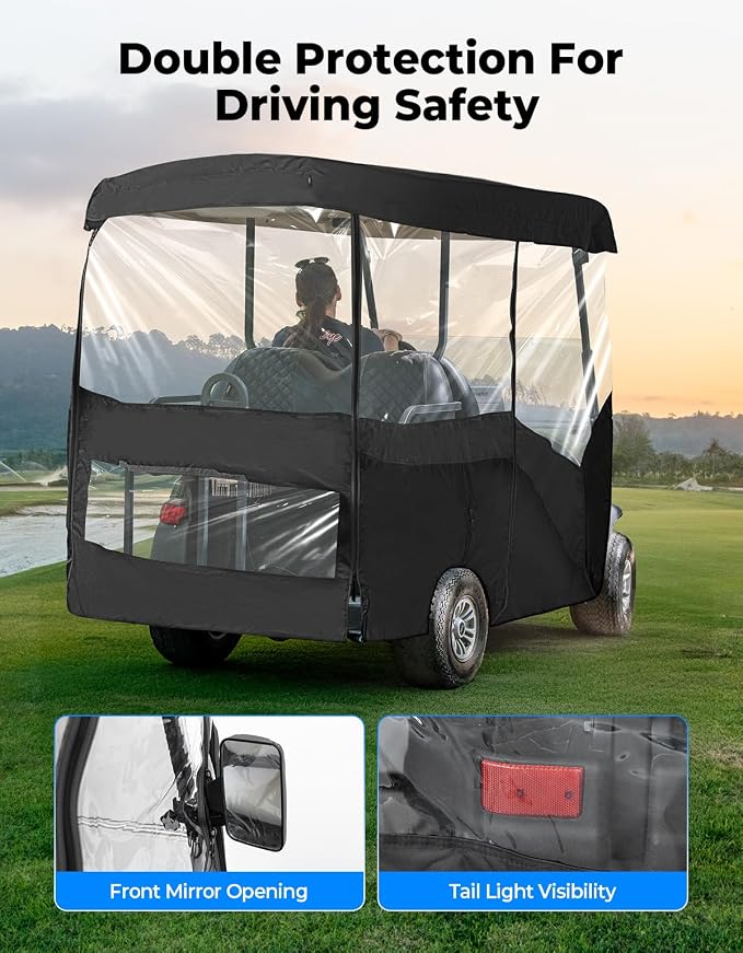 KEMIMOTO Golf Cart Enclosure, 4&6 Passenger Golf Cart Rain Cover, 600D - Image 3