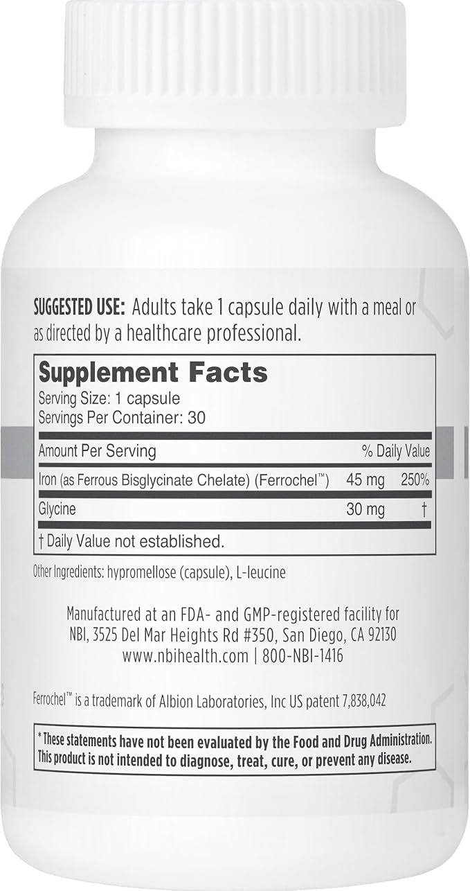 NBI FerroSolve, Best Absorption Iron Supplement 45 mg | High Potency | GI Safe - Image 2